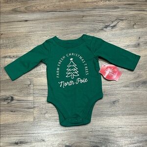 Holiday Time Green Christmas Tree Bodysuit